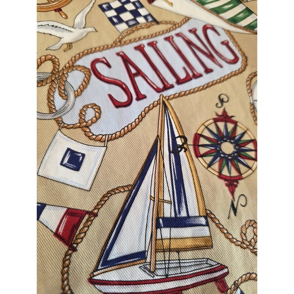 Kay Dee Full Apron Sailing Themed Boats Knots Anchors Lighthouse Nautical Cotton - Picture 13 of 13